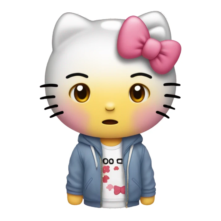 hello kitty crying cause she wants to go back to japan sticker