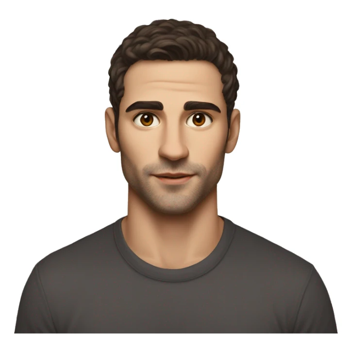 Manu Ríos is a 6-foot-tall Spanish actor and model with a lean, athletic build. fair caucasian white skin, dark brown short hair, striking hazel eyes, sharp jawline, high cheekbones, full lips, boyish charm sticker