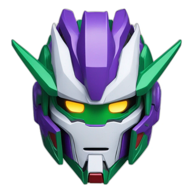 purple and green gundam barbatos face sticker