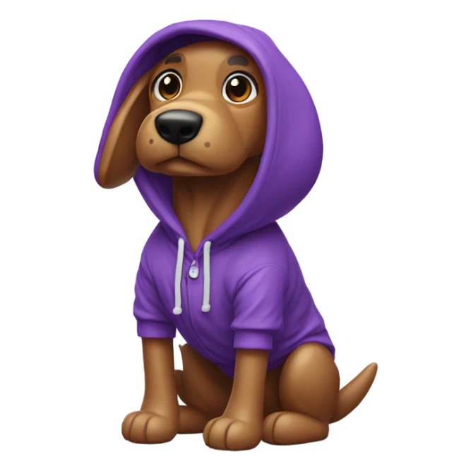 Balloon dog with a purple hoodie sticker