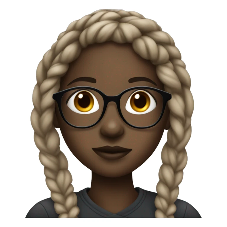 darkskin girl with braids with nose piercing and glasses sticker