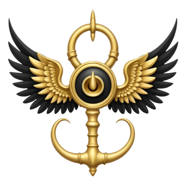 holy emblem with black wings with horn sticker