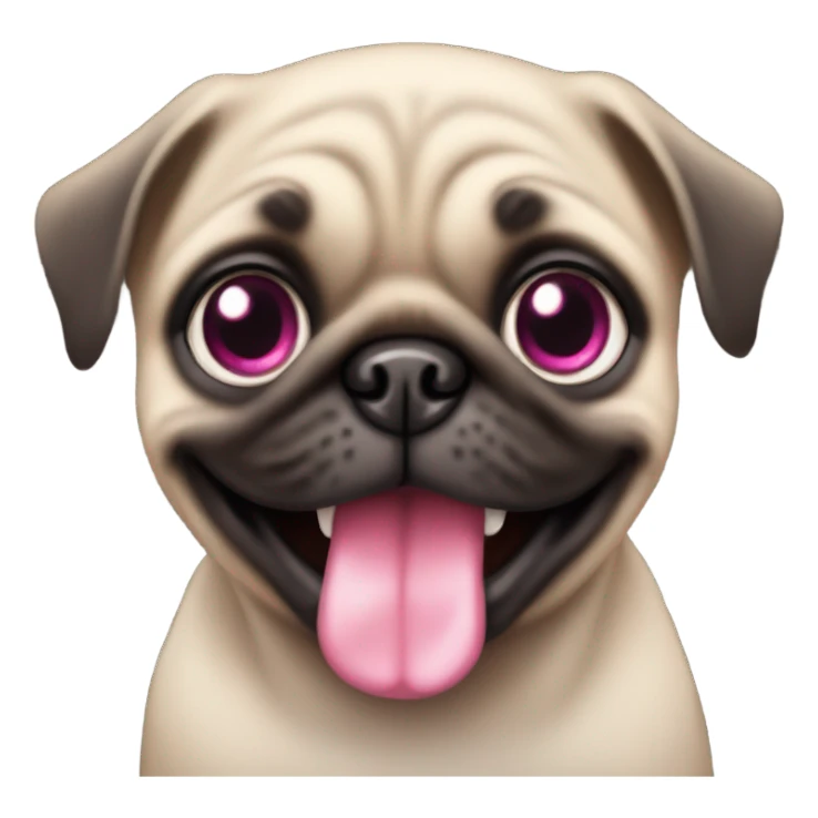 Baby pug with big pink
 eyes smiling  sticker