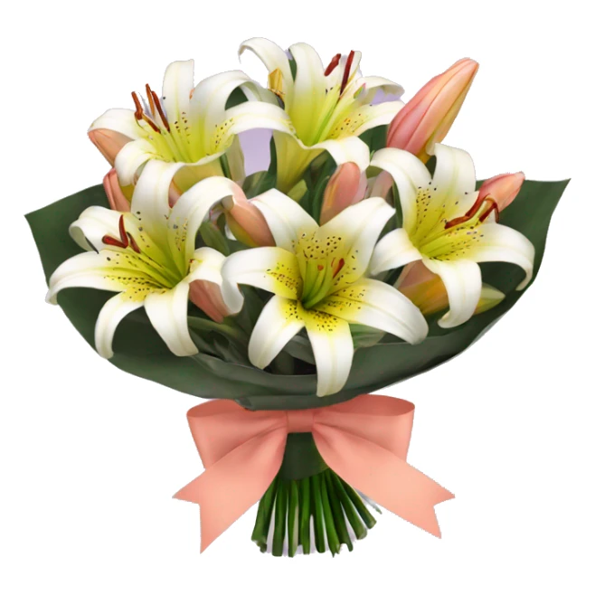 valley of lily bouquet with coquette bow sticker