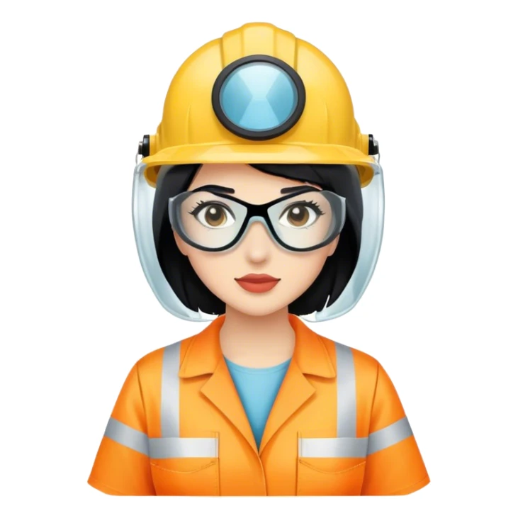 Woman with black hair with PPE sticker