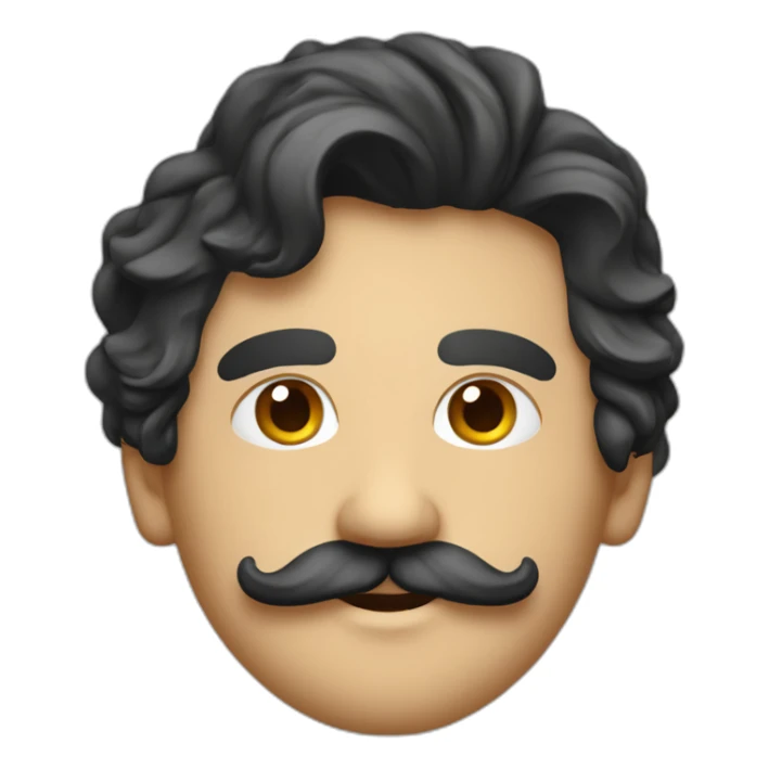 Espagnol avec une petite moustache et des cheveux noirs croler sticker