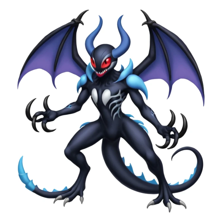 Venom-Darkrai-Stitch-Lunala-Fakémon-hybrid-creature (full body)  sticker