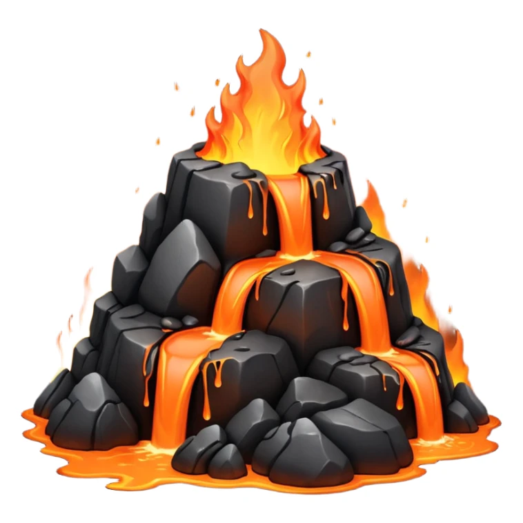 A lava flow spilling slowly over blackened rocks. sticker