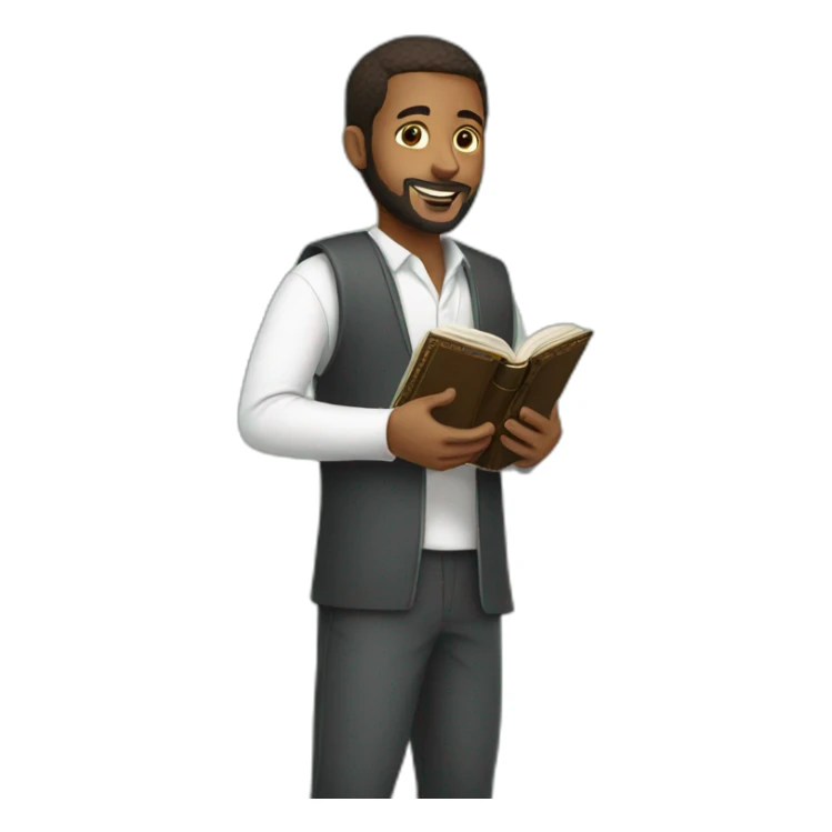 A man holding the Quran sticker