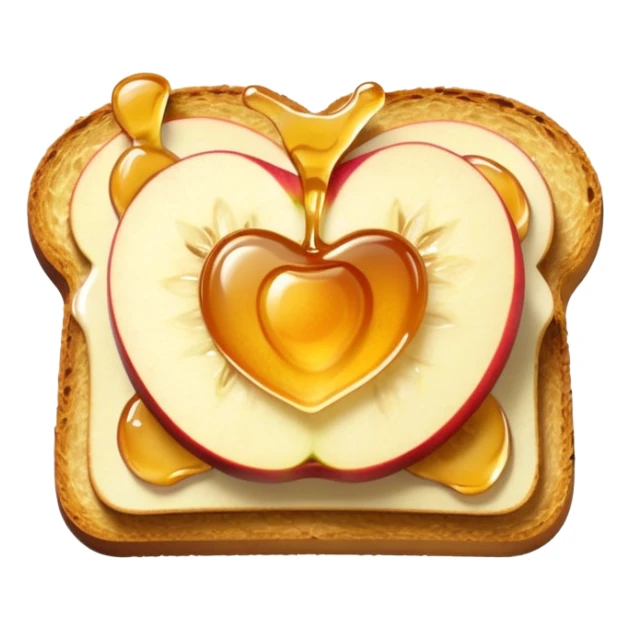 toast with apple slices on top with a drizzle of honey sticker
