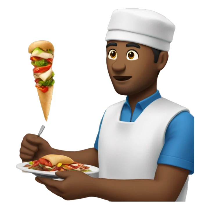 Homme antillais qui mange un kebab sticker