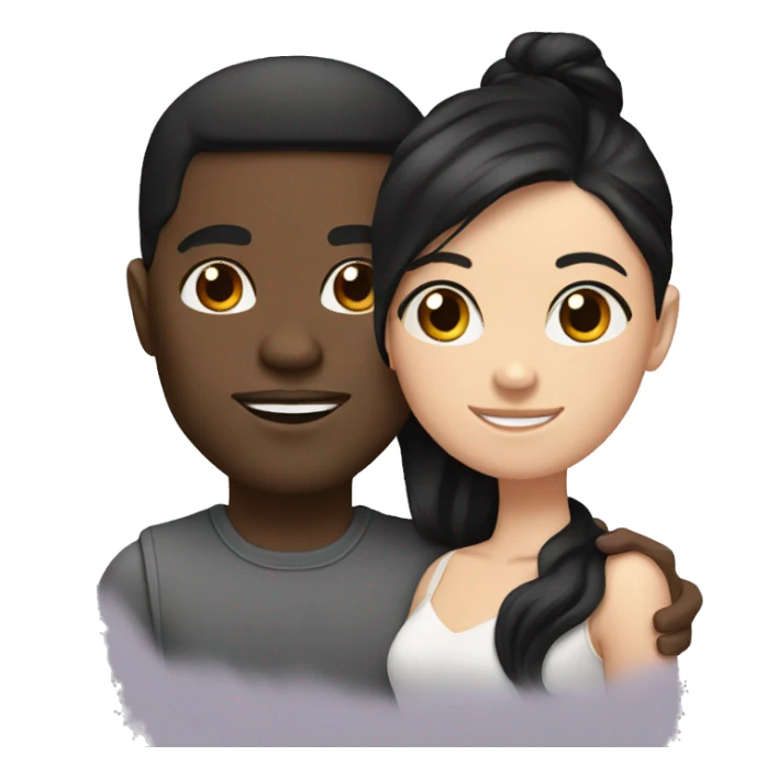 Black man with his girlfriend she is white with black hair  sticker
