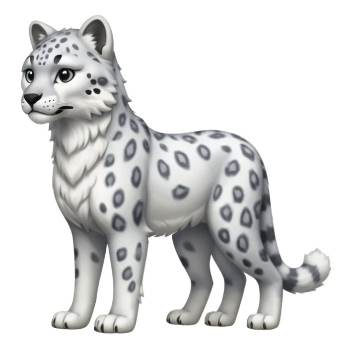 "Shnolf"-Snow-leopard-wolf-hybrid-fusion-animal-creature, full body sticker