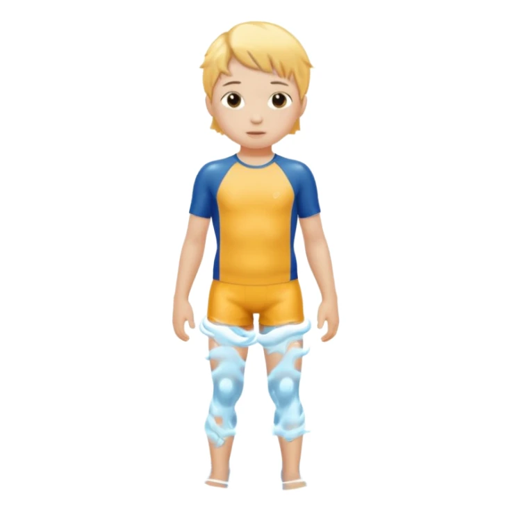 Child swimmer standing  only shorts sticker