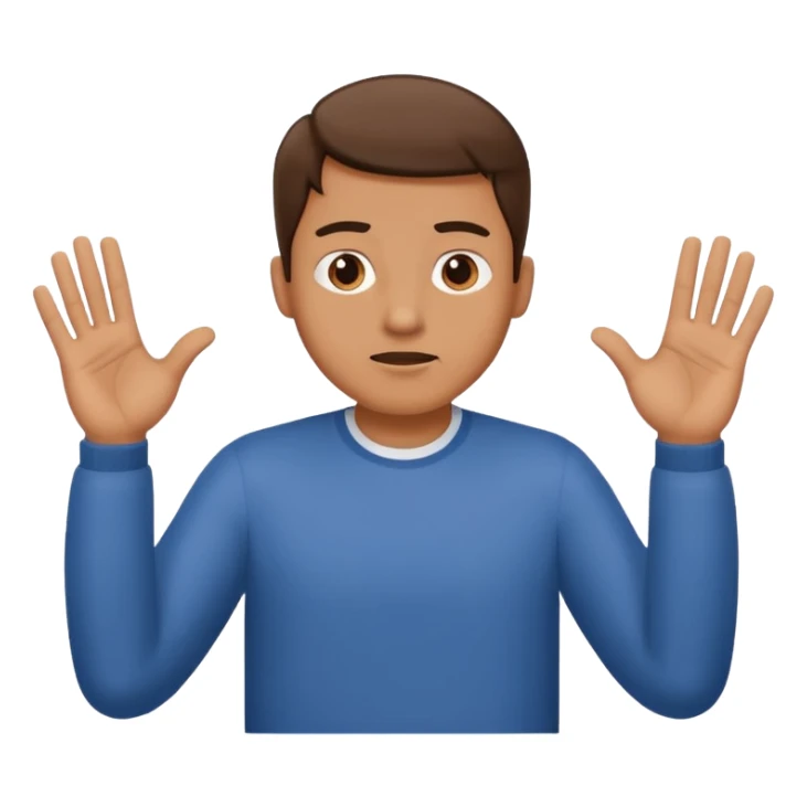 a man making the gesture of shrugging his shoulders sticker