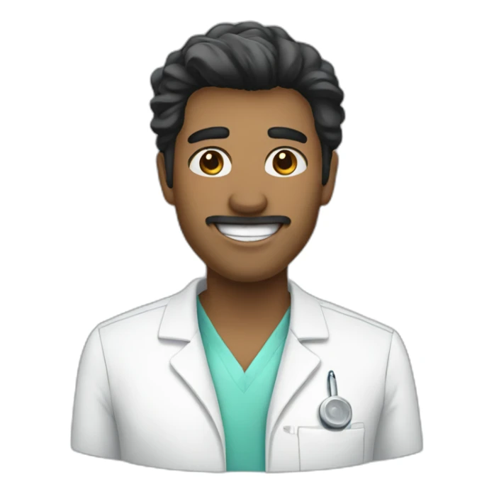 dentist CLINIC black hair sticker