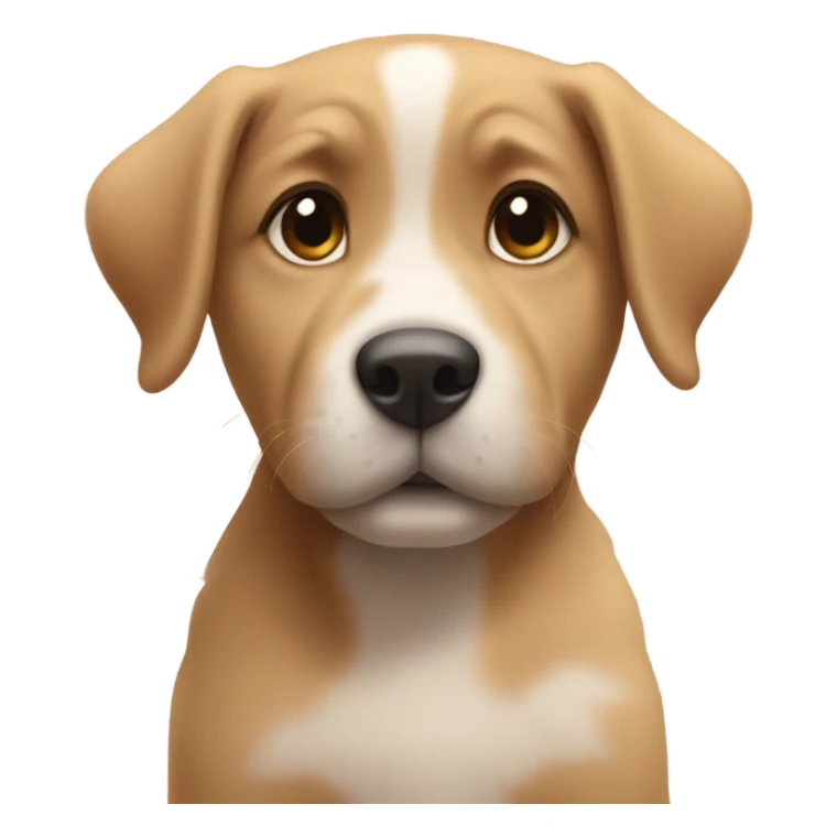 Puppy eyes emoji with hug emoji sticker