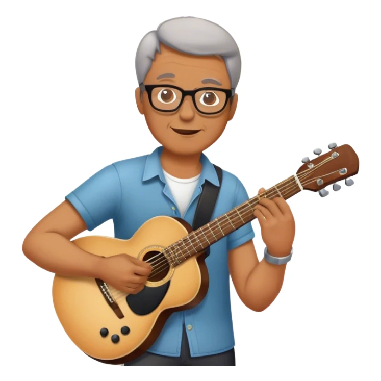 middle-aged man in glasses, musician, instrument, guitar, piano, violin, performance, music, playing, melody, talent, sound, notes, skilled, artist, creativity sticker