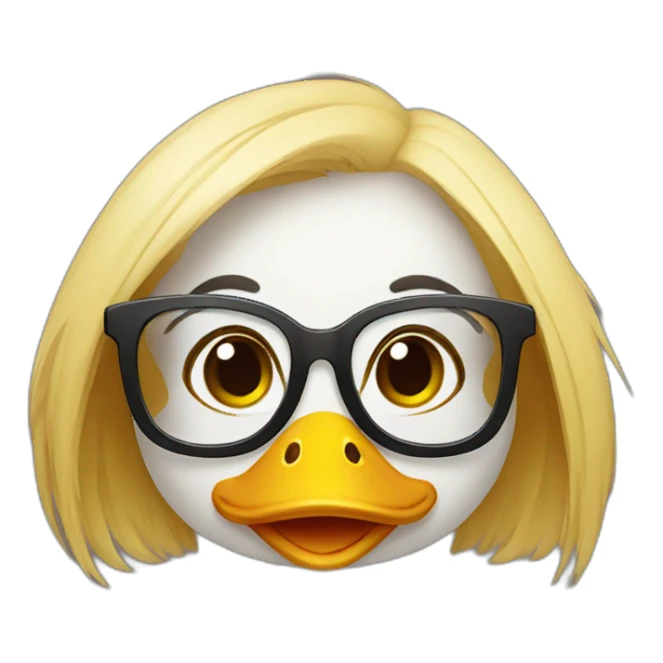 cute female duck wearing glasses sticker