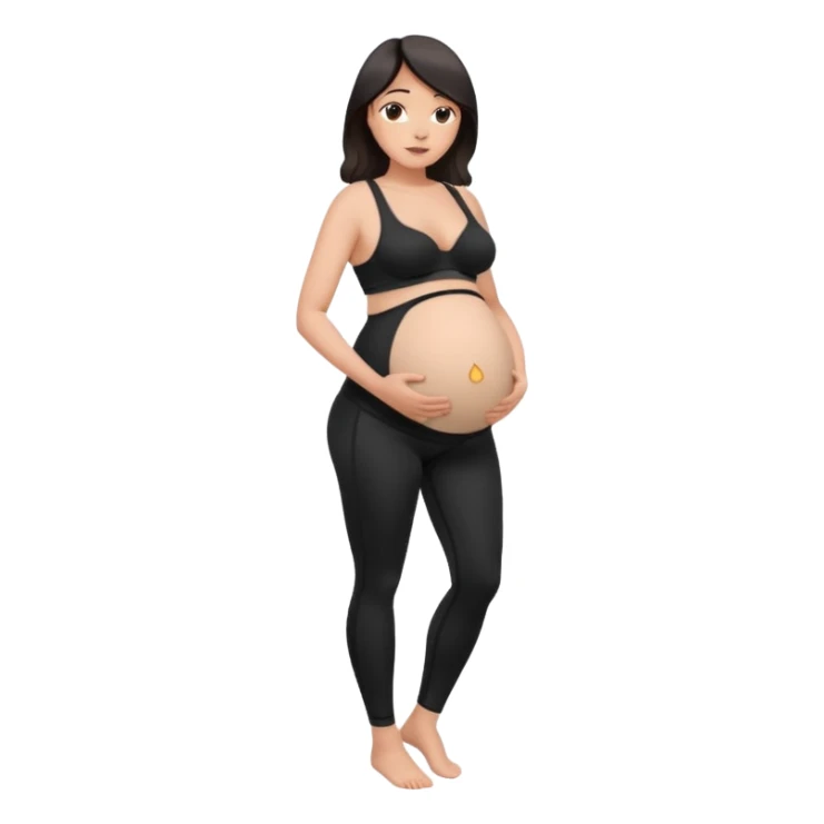 legging brassière noir gonflé ventre femme  sticker