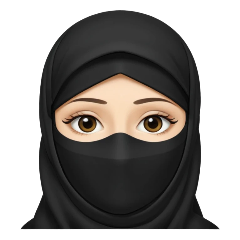 Black bedoon essm niqab wearing white women that cover their face & forhead only show eyes.no hands & any other body part showing.cover the face sticker