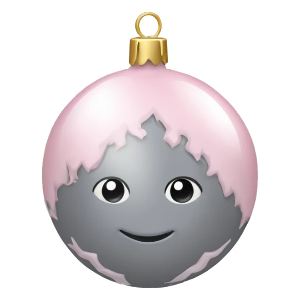 grey and baby pink christmas bauble sticker