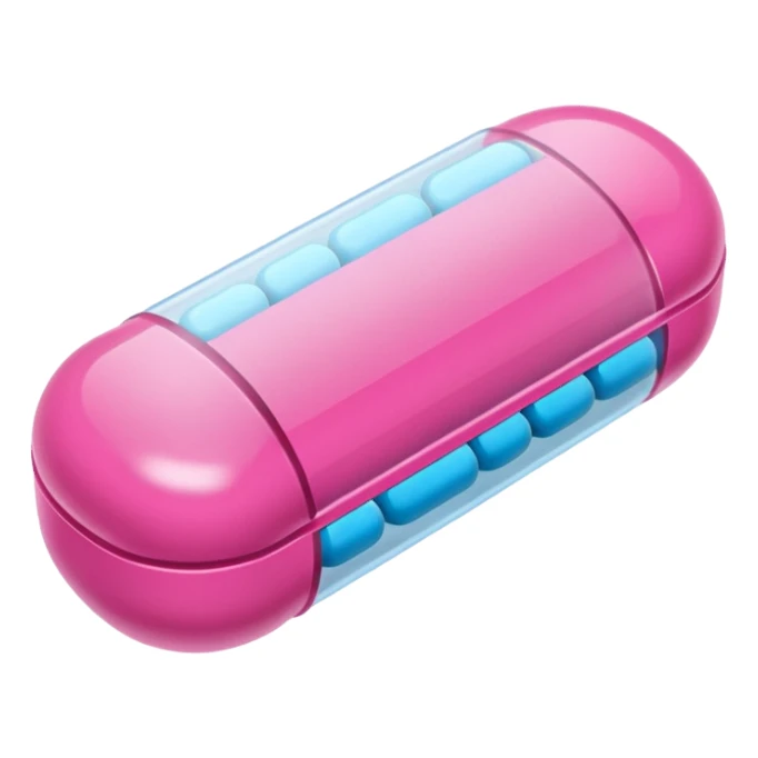 colorful cartoon-style antidepressant pill capsule form bright pink and blue colors simple clear design sticker