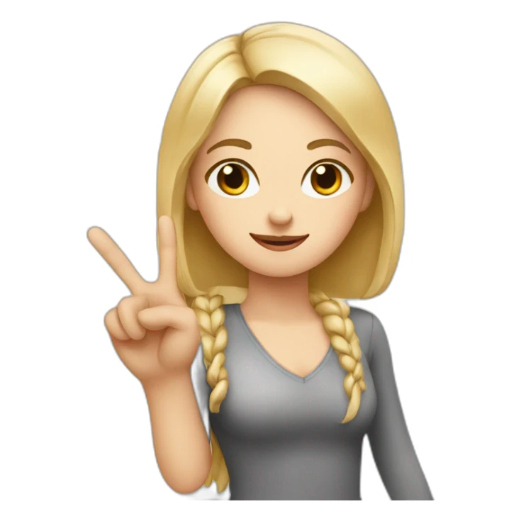 white girl showing 3 fingers up sticker