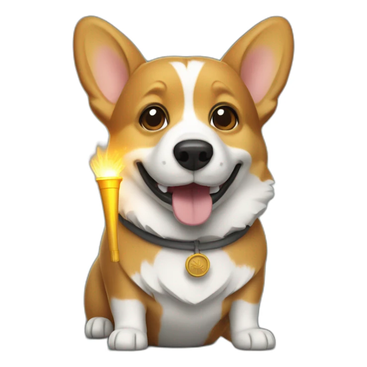 a corgi holding a torch like the statue of liberty sticker
