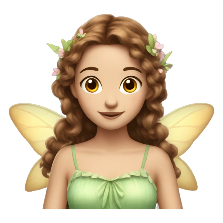pretty fairy with brown hair sticker