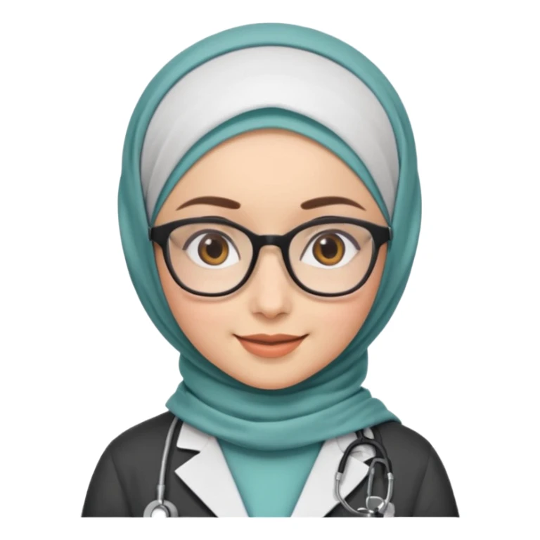 doctor girl with glasses with hijab sticker