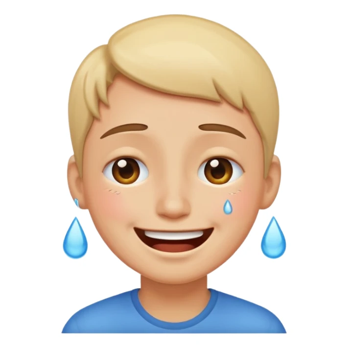 character with tears of joy, smiling and crying happily sticker