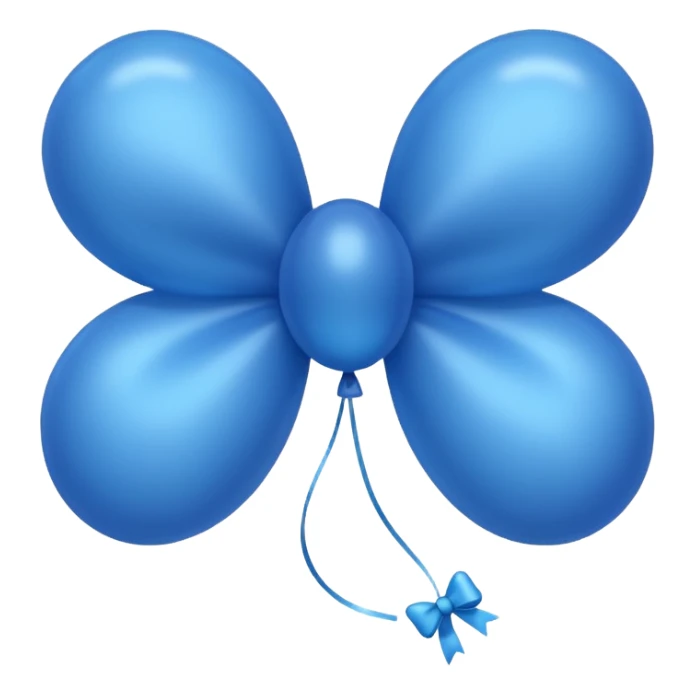 Make a cute balloon type fluffy bow of blue colour  sticker