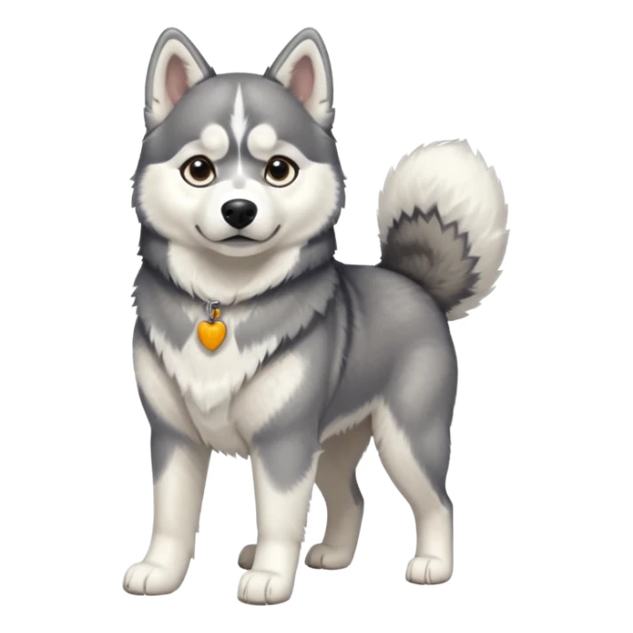 full body of husky, front view sticker