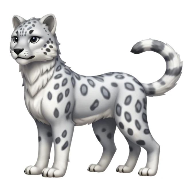"Schnolf"-Snow-leopard-wolf-hybrid-fusion-animal-creature, full body sticker