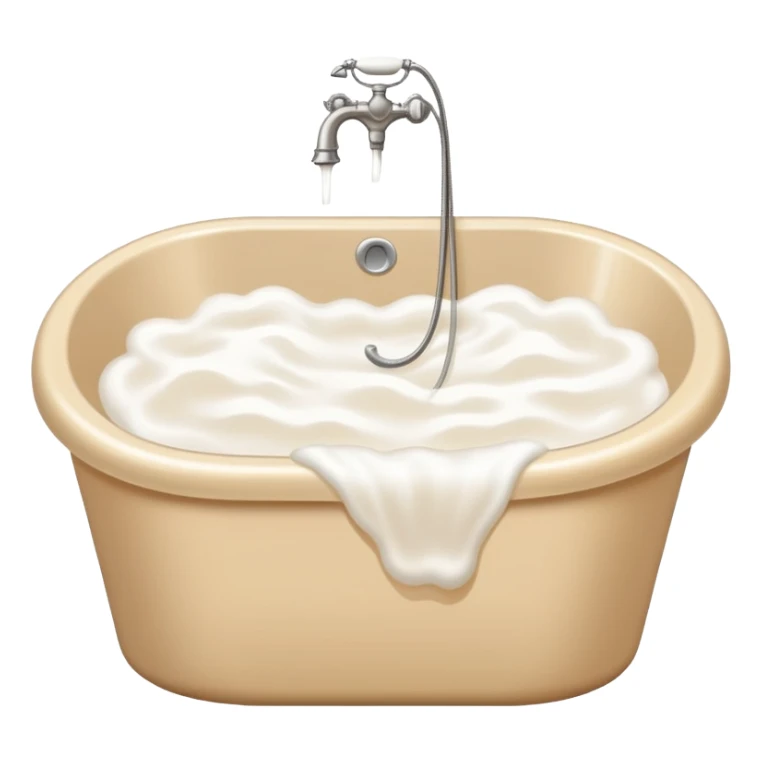 Beige bath with white foam aesthetic  sticker