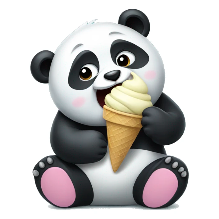 Panda eating ice cream sticker