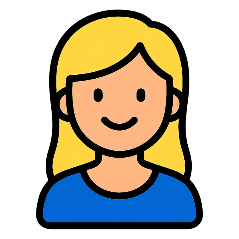 a woman, lineal color icon with black outlines, different expression sticker