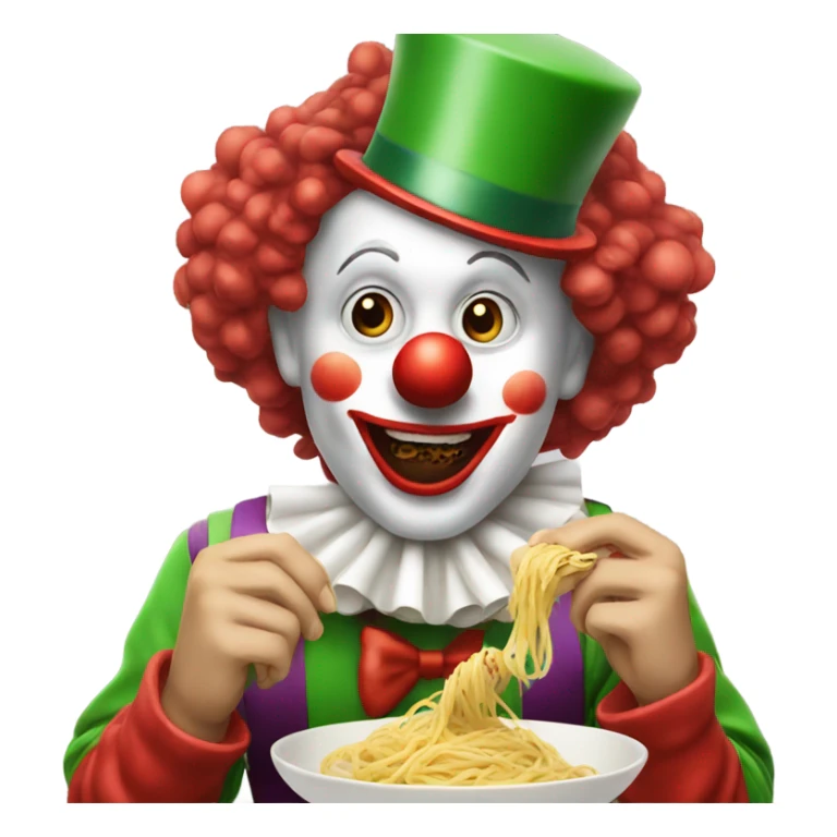 Christmas clown eating pasta sticker