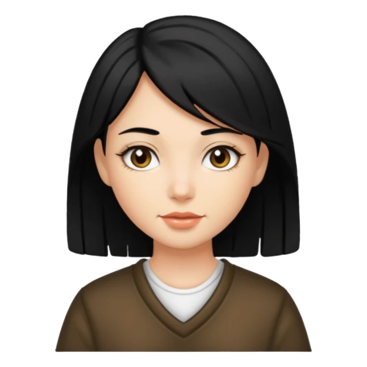 a girl with black hair and Carmel highlights  sticker