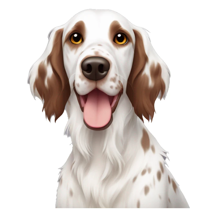 White and brown english setter with uni Brown ears  sticker