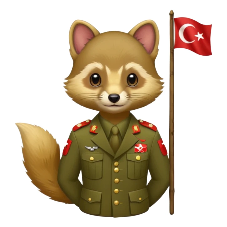  PineMarten in military uniform Türkiye  sticker