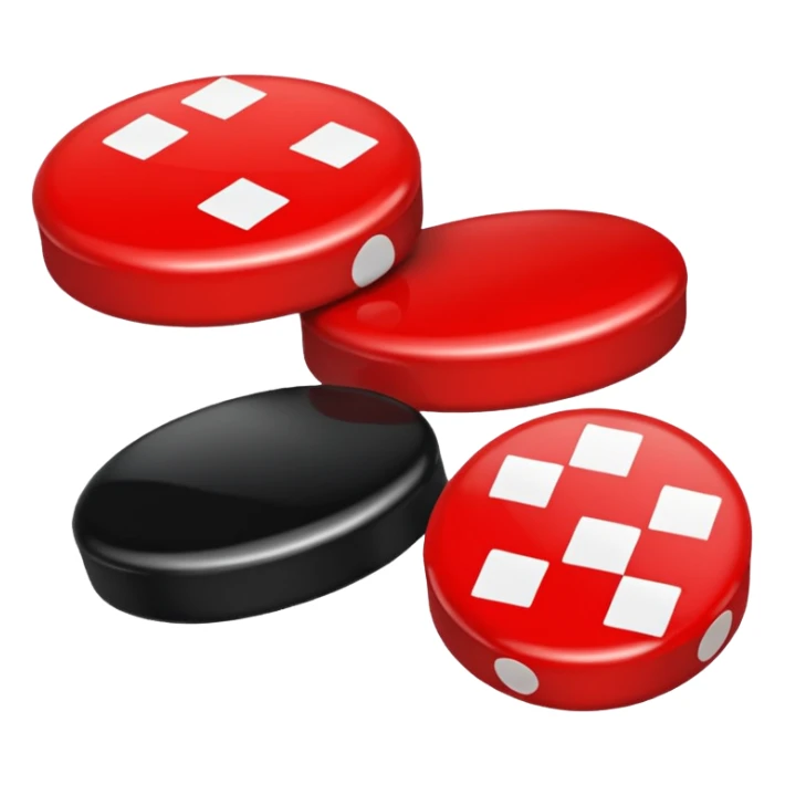 Two Checkers Pieces, one red and one black. sticker