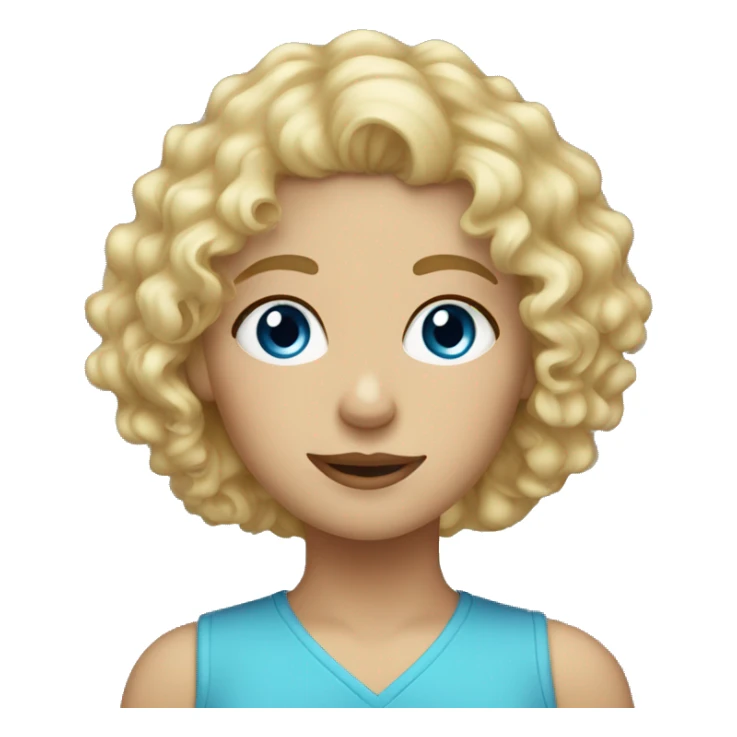 Short curly blonde girl blue eyes sticker