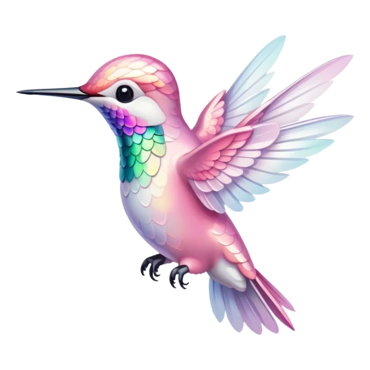Light pink and white hummingbird  sticker