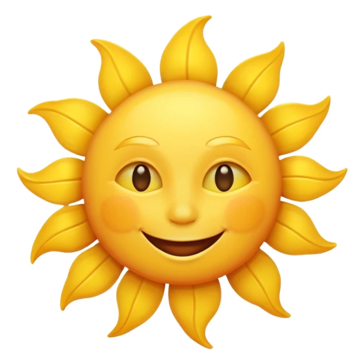 smiling sun emoji, simple and cheerful sticker
