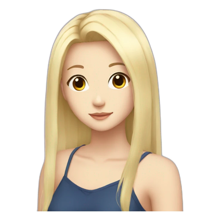anime girl with blonde hair sticker