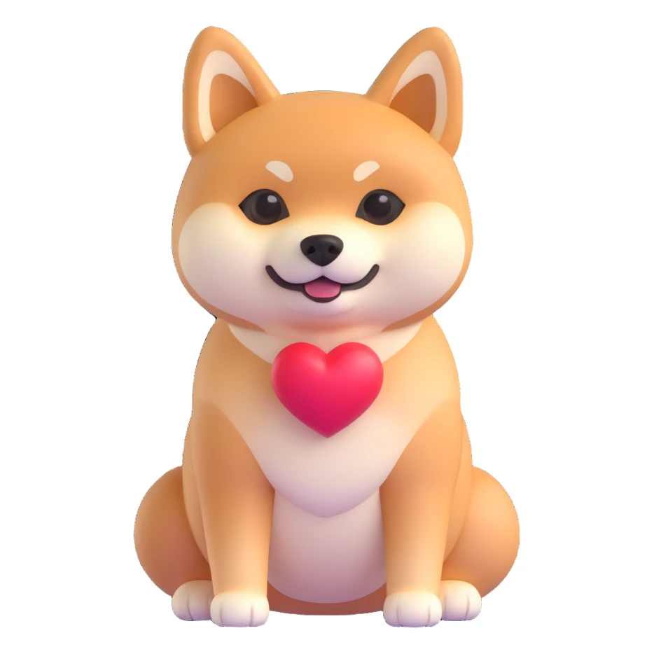 shiba inu, in love sticker
