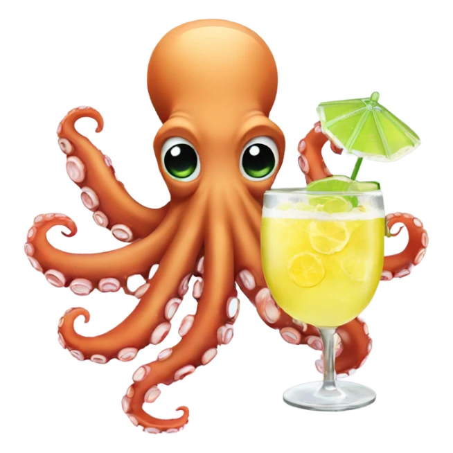 Octopus holding margaritas  sticker