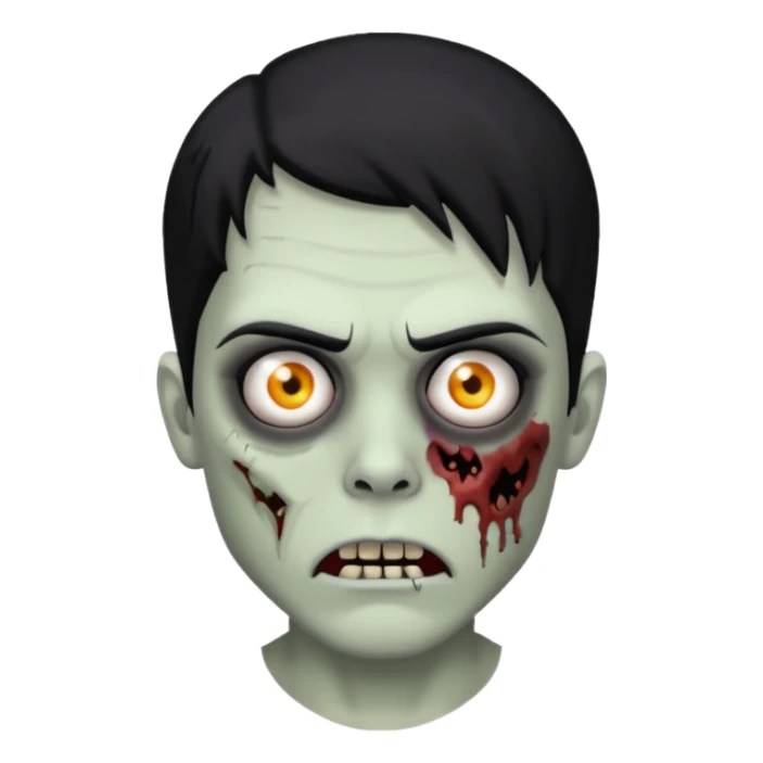 zombie, trapstar, Black hair black eyebrow sticker